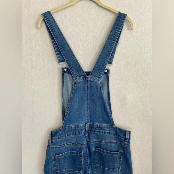 Ci Sono blue denim raw hem slim fit overalls  Sz M - Picture 5 of 13